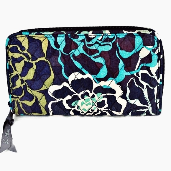 Vera Bradley Wallet Katalina Blues Floral Print Zip Around Accordion Design - Picture 6 of 10